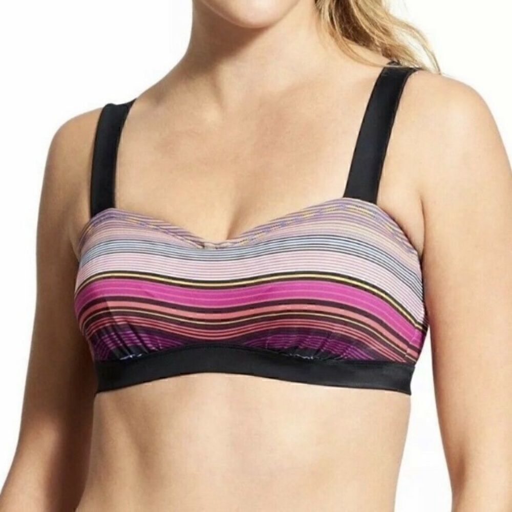 Athleta Capri Stripe Pura Bikini Top sz 32 B/C